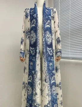 Luxury High-quality Pleated Trench Coat Women's Long Robe All-match Windbreaker Outerwear Cape Printed Long-sleeved Coat Trendy - Aliexpress - FashionsVida