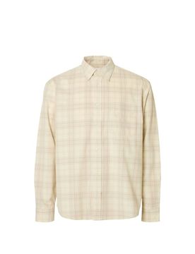 Chemise col classique à carreaux en coton