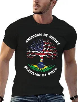 Brazilian By Birth American By Choice, Half Brazilian Half American Flag, Brazilian Roots Tree T-Shirt - Aliexpress - FashionsVida