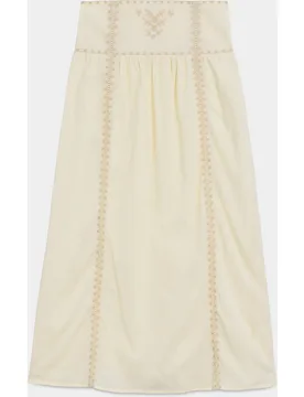 Noon - Falda midi bordada - Noon - FashionsVida