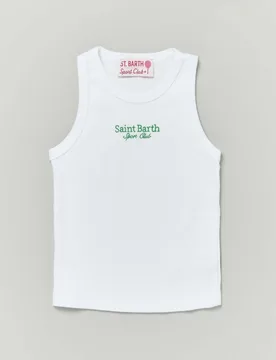 Canotta bianca con scritta logo e Sport Club - MC2 SAINT BARTH - FashionsVida