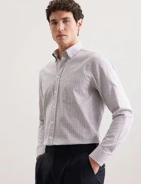 Regular Flanellhemd Karo Grau 40 - Seidensticker.com - FashionsVida