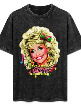 Have A Holly Dolly Christmas T-Shirt Simple Casual Short Sleeve Tee - Aliexpress - FashionsVida