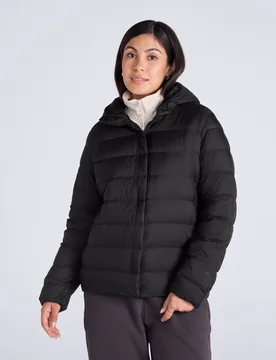 Womens Lightweight Down Packable Jacket - Black - Black - Size: 10 - Animal - FashionsVida