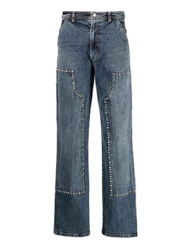 Pantaloni in denim ricamato