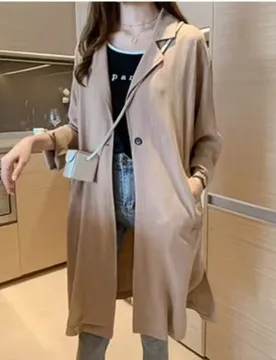 Women's Spring Autumn New Arrival Mid Length Solid Color Lightweight Comfortable Trench Coat British Style Petite Casual Top - Aliexpress - FashionsVida