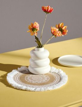 Set di tovagliette da tavola con frange 2 pack - nude