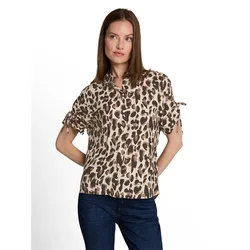 Blouse à Manches Courtes 1052583 Brown Beige Leo Print 36