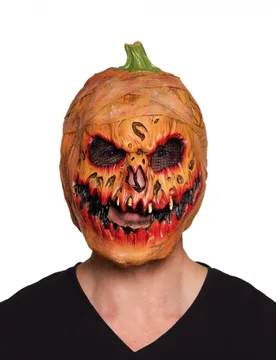 Kürbiskopfmaske für Erwachsene Halloween orange - BOLAND BV - FashionsVida