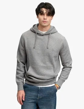Cotton Rich Relaxed Hoodie Dark Grey male - Superdry & Co - FashionsVida