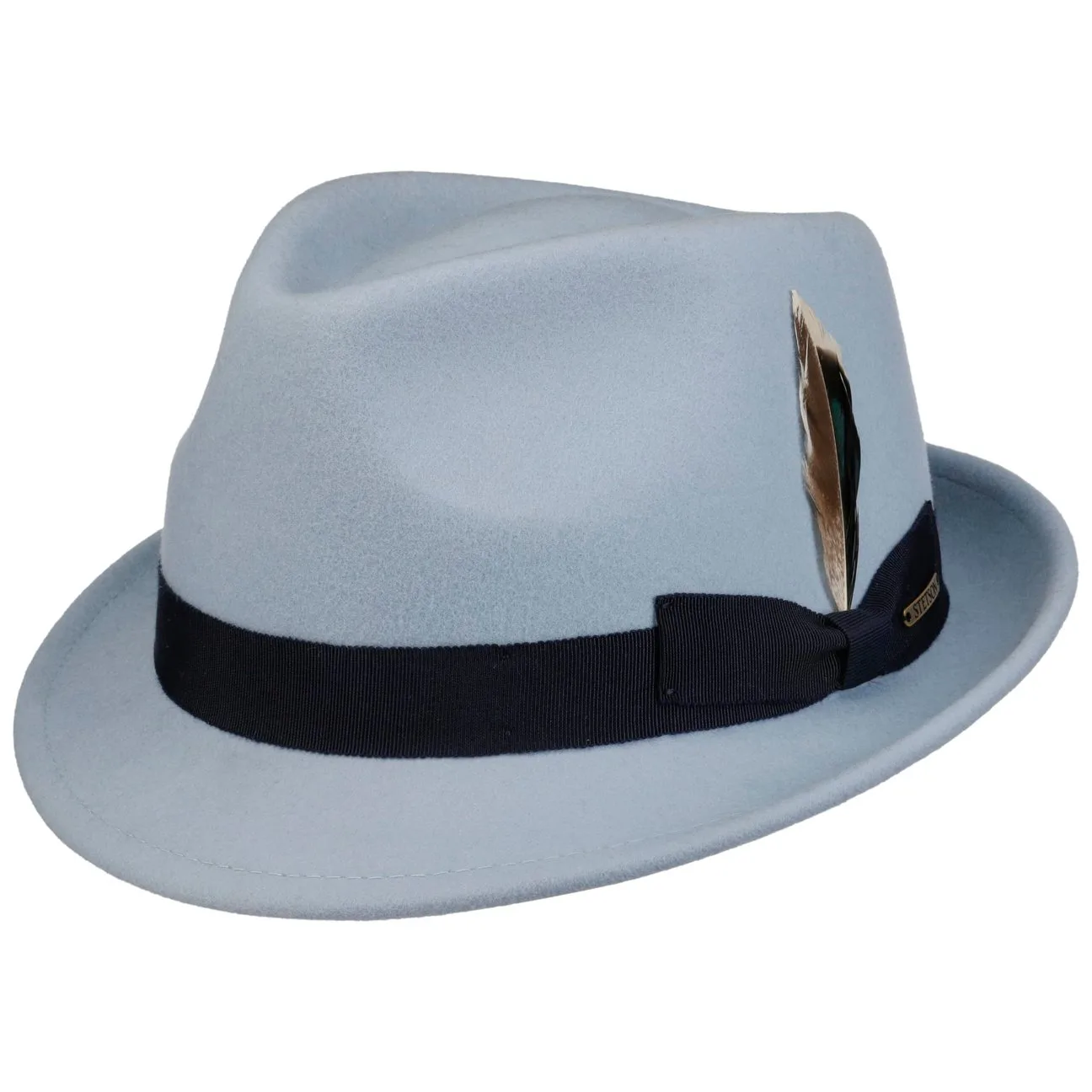 Levamo Trilby Wool Hat by - light blue - Female - Size: S (54-55 cm) - Stetson - FashionsVida