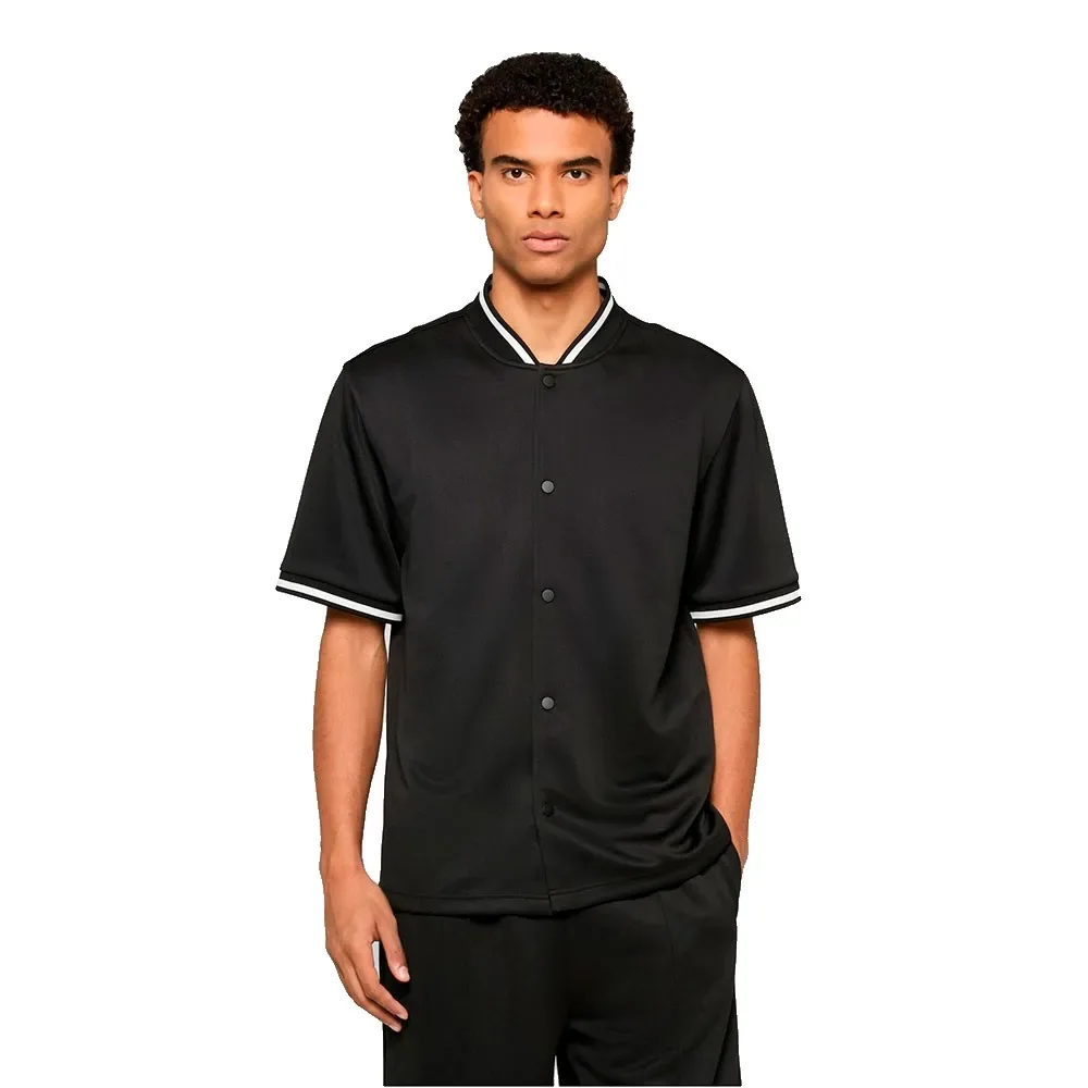 Camicia A Maniche Corte Interlock Baseball Black 4XL - Urban classics - FashionsVida