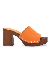 Zoccoli Arancione Con Tacco 9 cm 8508 40