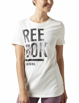 T-shirt à Manches Courtes Training Split Chalk S - Reebok - FashionsVida