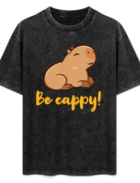 Cute Capybara, be cappy! Like a capybara, capy T-Shirt Plus Size Lightweight Top - Aliexpress - FashionsVida