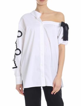 Camicia Pisa bianca con fiocco nero