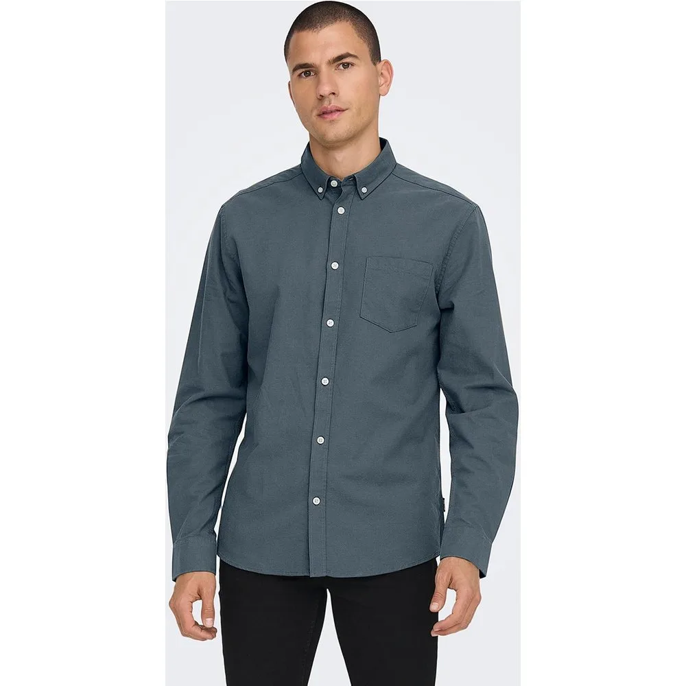 Only & Sons - Camisa Oxford de hombre slim lisa - Only & Sons - FashionsVida