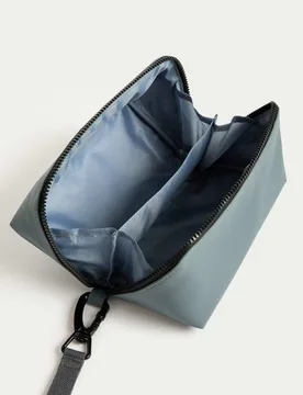 Wide Opening Travel Wash Bag Charcoal male - M&S - FashionsVida