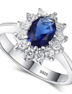 Princess Kate Blue Gem Created Blue Crystal Original Silver Color Wedding Finger Crystal Ring Brand Jewelry Gift For Women - Aliexpress - FashionsVida