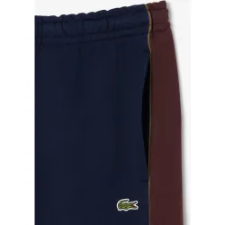 Pantalones cortos de hombre color block de felpa en blanco