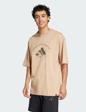 Codes Doodle Scooter Graphic Tee L Warm Sandstone