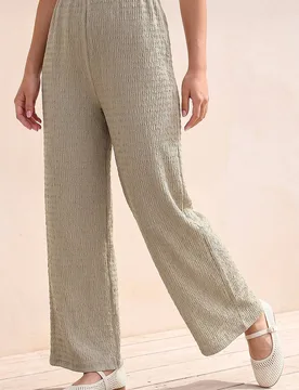 Women's Petite Textured Stretch Trouser in Pale Green Size: 10 - Pale Green - Size: 10 - Roman - FashionsVida