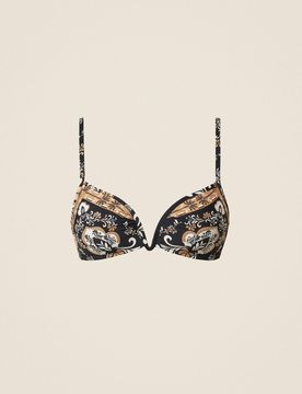 Haut de maillot de bain triangle ampliforme avec imprimé