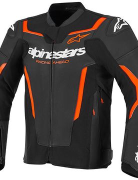 Giacca Moto Pelle GP Force V2 Nero Rosso Fluo taglia 50