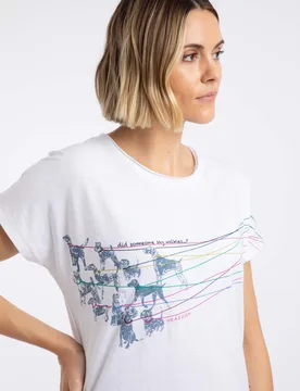 Lead The Way Womens Front Print Graphic T-Shirt - - Size: 18 - Weird Fish - FashionsVida