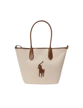 Borse a spalla donna - md blpt tte tote medium - beige - Ralph Lauren - FashionsVida