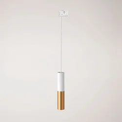 Cables Lampe Suspendue Sans Ampoule Tub-e14 Double Track Stucchi Matt White / Satin Brass One Size