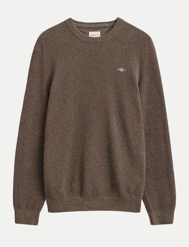 Strickpullover mit Logo-Stick Braun L