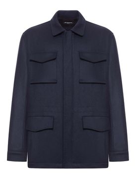 Giacca da campo multitasche in cashmere