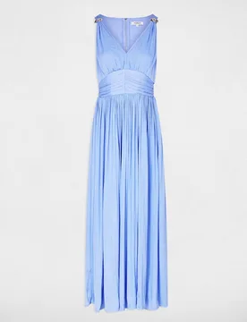 Vestido largo con escote pico - Morgan - FashionsVida