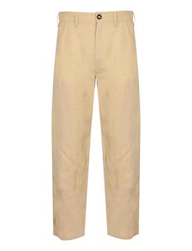 Pantalone Carpenter Effetto Lino Beige
