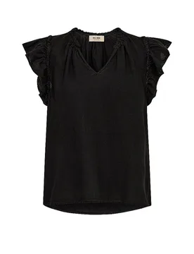 Leinenbluse MMTEALINEN schwarz S damen - Mos mosh - FashionsVida