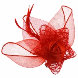 Roses Fascinator with Clip by - red - Damen - Size: One Size