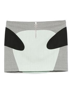 Off-White Minigonna Grigia Con Zip