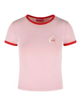 T-shirt in cotone elasticizzato rosa