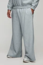 Herren Plus Basic Extreme Wide Leg Jogginghose Grey Marl Größe 3XL