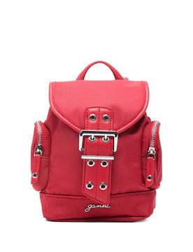 Nylon Backpack with Adjustable Buckle Closure and Removable Straps