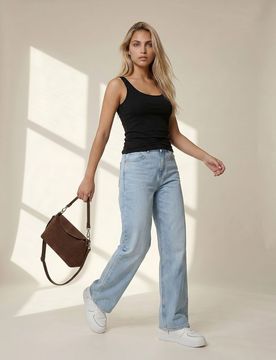 Sinsay - Top basic in cotone - nero