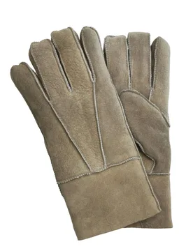 Unisex Sheepskin Suede Gloves with Roll Up/Down Cuff in Light Sand Size: Medium - Light Sand - Size: M - Infinity Leather - FashionsVida