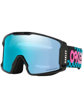 Masque de ski - Line Miner L Chex Black Prizm Sapphire en Silicone - Rose - Oakley - FashionsVida