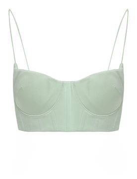 Seamless Molded Cup Crop Top with Thin Straps