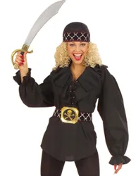 Piraten-Bluse Damen schwarz - female