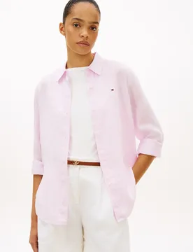 ESS LINEN RELAXED LS SHIRT female