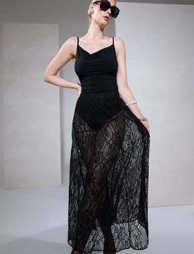 Sinsay - Gonna Maxi in Pizzo - nero
