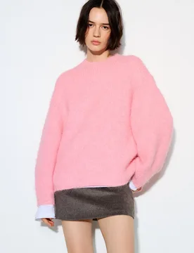 Pink Round Neck Jumper (Size: ) - Pull&bear - FashionsVida
