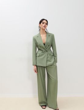 Blazer mit Gürtel Khaki L